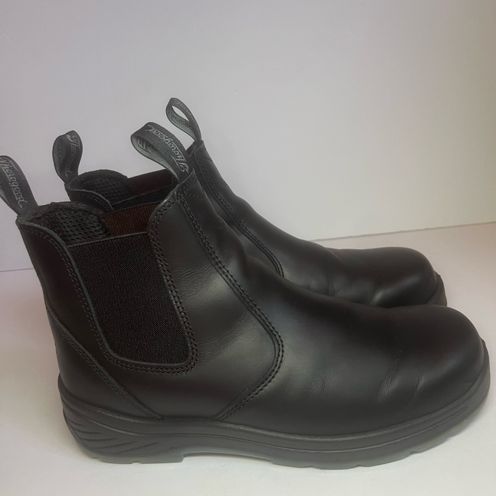 Black genuine Leather Men's Thorogood quick release slip on work utility Boots